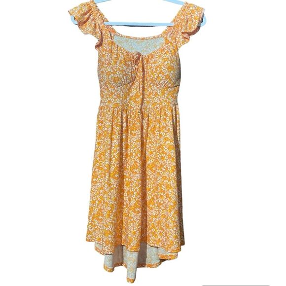 No Boundaries Juniors Flutter Sleeve Dress With High Low Hem Women's Size XS (1) - Picture 1 of 14